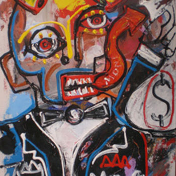 Painting titled "Mr. Dollar" by Tanto Sutianto, Original Artwork