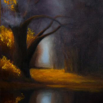 Картина под названием "Autumn dusk. Sleepy…" - Tanya Cooper, Подлинное произведение искусства, Масло