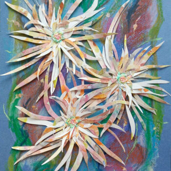 Collages intitulée "Dynamic chrysanthem…" par Tanya Dolya, Œuvre d'art originale, Collages