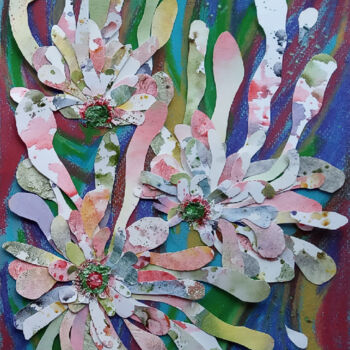 Collages intitulée "Dynamic flowers1 Se…" par Tanya Dolya, Œuvre d'art originale, Collages