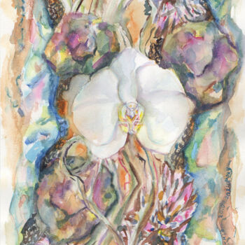Peinture intitulée "A composition with…" par Tanya Dolya, Œuvre d'art originale, Aquarelle
