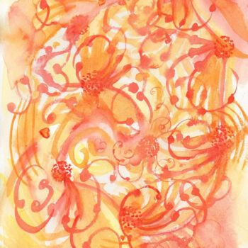 Картина под названием "Monograms twisted r…" - Tanya Dolya, Подлинное произведение искусства, Акварель