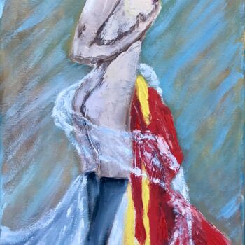 Pittura intitolato "naked girl in a mask" da Tanya Dulac, Opera d'arte originale, Olio