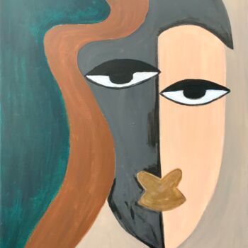 Pintura intitulada "Портрет девушки , а…" por Tanya Dulac, Obras de arte originais, Acrílico