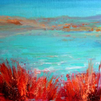 Painting titled "At the Lake" by Tanya Firn, Original Artwork, Oil