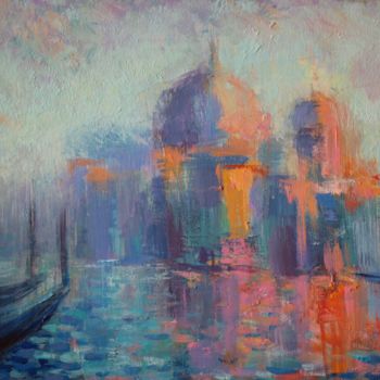 Painting titled "Sunrise in Venice" by Tanya Firn, Original Artwork, Acrylic