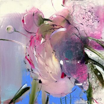 Pittura intitolato "Peony" da Tanya Grinevich, Opera d'arte originale, Olio Montato su Telaio per barella in legno