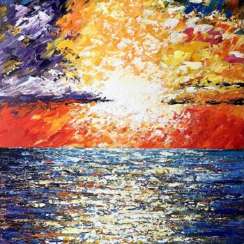 Painting titled "Distant Sun" by Tanya Hansen (TanyaSunart), Original Artwork, Acrylic