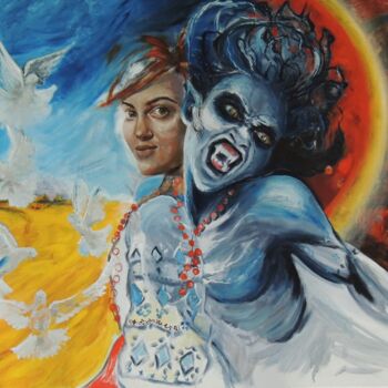 Картина под названием ""Revange"" - Tanya Kutsenko, Подлинное произведение искусства, Масло Установлен на Деревянная рама дл…