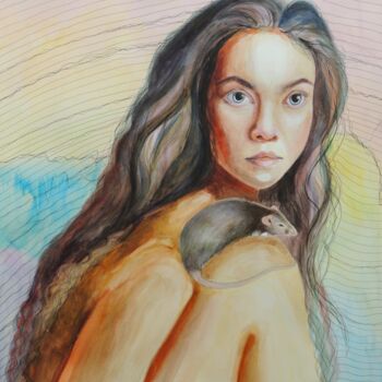 Картина под названием "Monika" - Tanya Kutsenko, Подлинное произведение искусства, Акварель