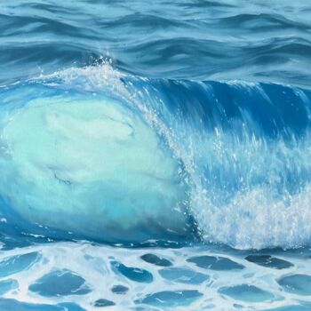 "Big ocean wave" başlıklı Tablo Tanya Lotsmanova tarafından, Orijinal sanat, Petrol Ahşap Sedye çerçevesi üzerine monte edil…