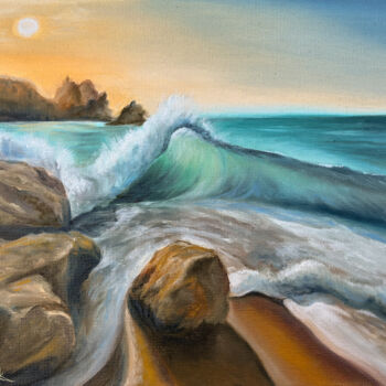 Pittura intitolato "Seascape #2" da Tanya Shark, Opera d'arte originale, Olio