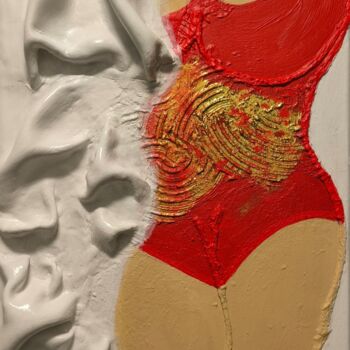 "Lady in Red is Danc…" başlıklı Tablo Tanya Silva tarafından, Orijinal sanat, Kil Ahşap Sedye çerçevesi üzerine monte edilmiş