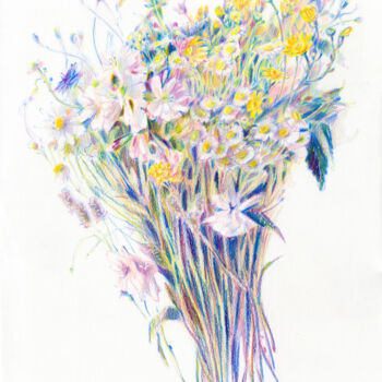 Рисунок под названием "Summer treasure" - Tanya Sviatlichnaya, Подлинное произведение искусства, Цветные карандаши