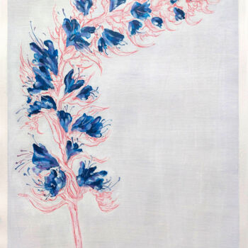 Pittura intitolato "Blue Wildflower" da Tanya Sviatlichnaya, Opera d'arte originale, Pastello