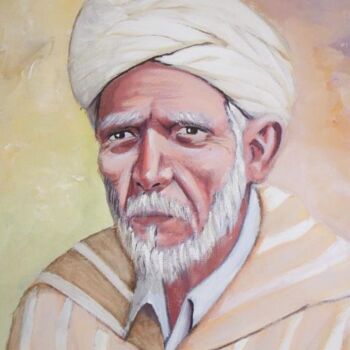 Painting titled "OLD MAN" by Taoufik Bendi, Original Artwork