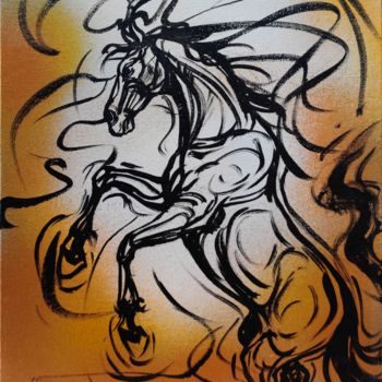 Painting titled "Horse 0" by Tapas Maiti, Original Artwork, Acrylic