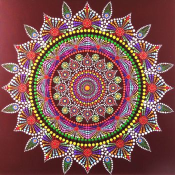 Картина под названием "Mandala | Lotus Rati" - Tara Devi, Подлинное произведение искусства, Акрил
