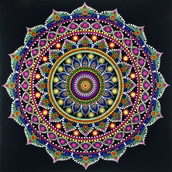 Картина под названием "Mandala | Lotus Bhu…" - Tara Devi, Подлинное произведение искусства, Акрил