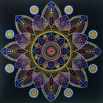 Картина под названием "Mandala | Lotus Dur…" - Tara Devi, Подлинное произведение искусства, Акрил