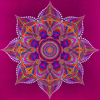 Pintura intitulada "Mandala | Lotus Tara" por Tara Devi, Obras de arte originais, Acrílico