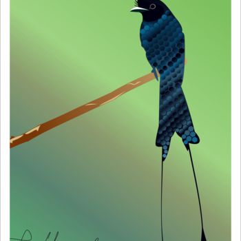 Arte digital titulada "blue-bird.jpg" por Taral Thummar, Obra de arte original, Pintura Digital