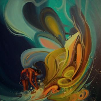 Peinture intitulée "une vague de couleur" par Taraoo, Œuvre d'art originale, Huile
