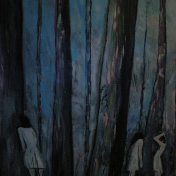 Malarstwo zatytułowany „в лесу” autorstwa Тарас, Oryginalna praca, Olej