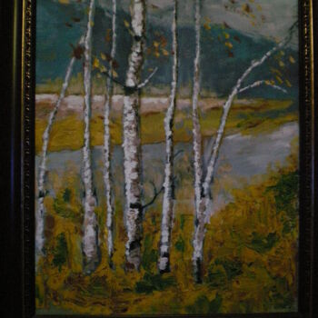 Картина под названием "осень" - Тарас, Подлинное произведение искусства, Масло