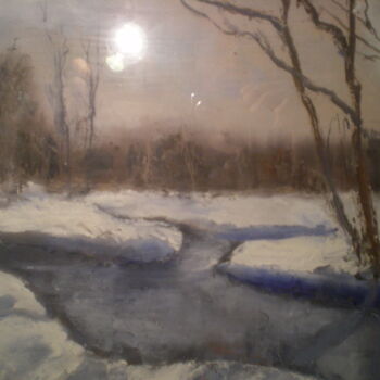 Painting titled "зима" by Taras, Original Artwork, Oil