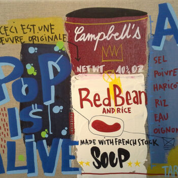 Schilderij getiteld "Red Bean" door Tarek Ben Yakhlef, Origineel Kunstwerk, Acryl