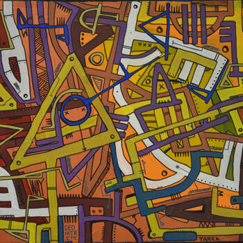 Pintura intitulada "Geometrik" por Tarek Ben Yakhlef, Obras de arte originais, Acrílico