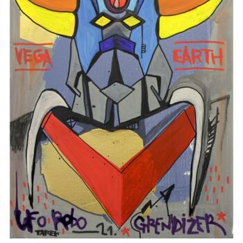 Tekening getiteld "UFO Robo Grendizer" door Tarek Ben Yakhlef, Origineel Kunstwerk, Inkt