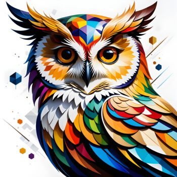 Arts numériques intitulée "owl art v2" par Tarkanm, Œuvre d'art originale, Image générée par l'IA