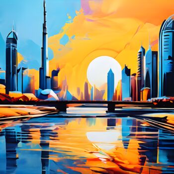 Digital Arts titled "Dubai city" by Tarkanm, Original Artwork, AI generated image