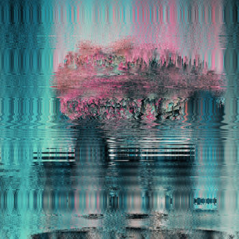 Arts numériques intitulée "Blue and pink refle…" par Tine Aroh, Œuvre d'art originale, Travail numérique 2D