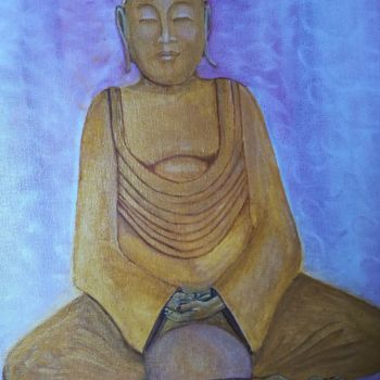 Peinture intitulée "Buddha" par Tarwan, Œuvre d'art originale, Huile