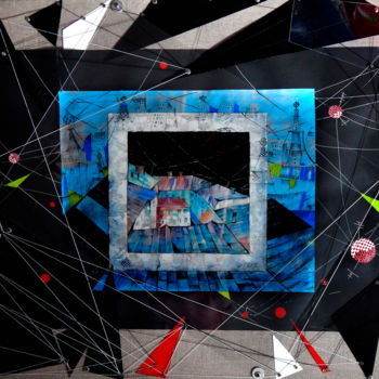 Картина под названием "space networks" - Natalia Klimenko, Подлинное произведение искусства, Коллажи