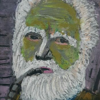 Schilderij getiteld "Old man" door Tashfeen Rizwan, Origineel Kunstwerk, Pastel