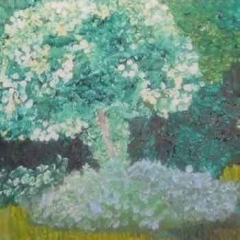 Peinture intitulée "Aurore au jardin" par Tassanie All, Œuvre d'art originale, Acrylique