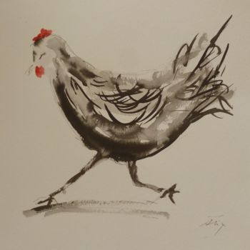 제목이 "poule1"인 미술작품 Alix Tassart로, 원작, 잉크