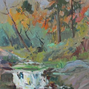 Картина под названием "Waterfall" - Татьяна Глядченко, Подлинное произведение искусства, Масло