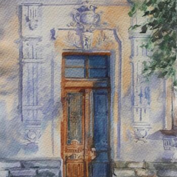 Peinture intitulée "Door" par Tatiana Gliadchenko, Œuvre d'art originale, Aquarelle