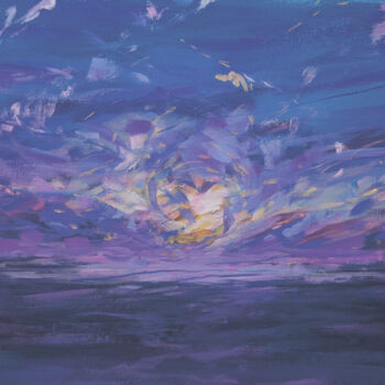 Картина под названием "Sunrise in The Hague" - Татьяна Конышева, Подлинное произведение искусства, Акрил Установлен на Дерев…