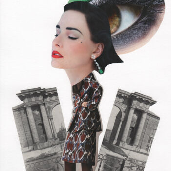 Collagen mit dem Titel "Venus. New world" von Tatiana Lazdovskaia, Original-Kunstwerk, Collagen