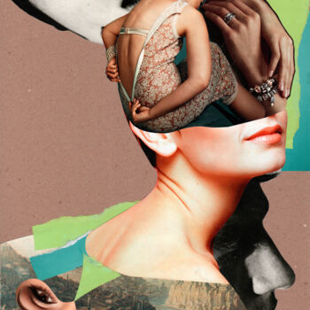 Collages getiteld "Night" door Tatiana Lazdovskaia, Origineel Kunstwerk, Collages