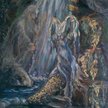 Картина под названием "Духи воды" - Татьяна Щербинина, Подлинное произведение искусства, Масло