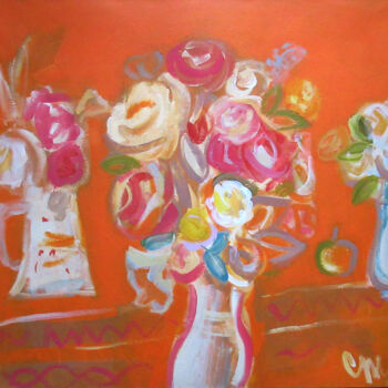 Pintura intitulada "Оранжевое лето" por Tatiana Spiridonova, Obras de arte originais, Acrílico