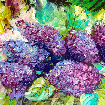Painting titled "Lilac Painting Magn…" by Tatyana Ustyantseva, Original Artwork, Oil