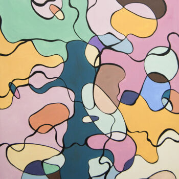Картина под названием "Colored spots" - Тата Во, Подлинное произведение искусства, Акрил